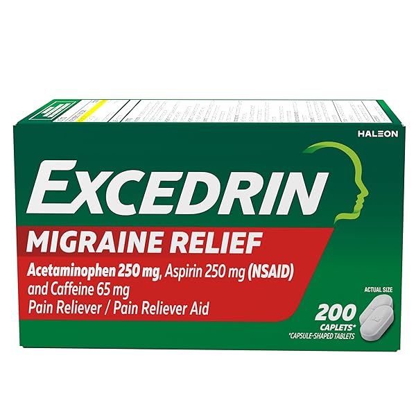 EXCEDRIN MIGRAINE RELIEF CAPLETS TO ALLEVIATE MIGRAINE SYMPTOMS – 200 COUNT