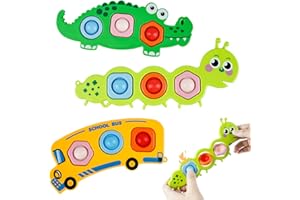 QETRABONE 3 Pcs Fidget Popper Sensory Toys, Airplane Travel Toys Pop Fidget Toys Essential Activities, Autism Christmas Classroom Gifts