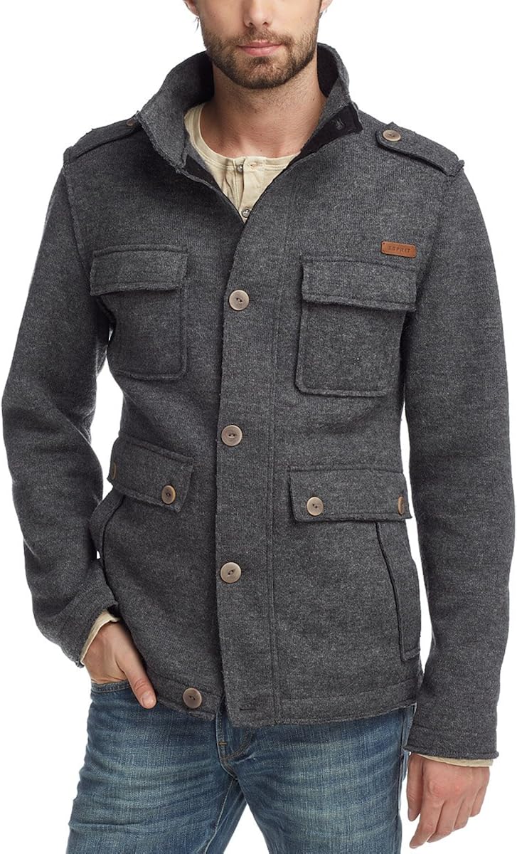 ESPRIT Herren Jacke 093EE2G013, Gr. 44 (XS), Grau (077 anthra grey