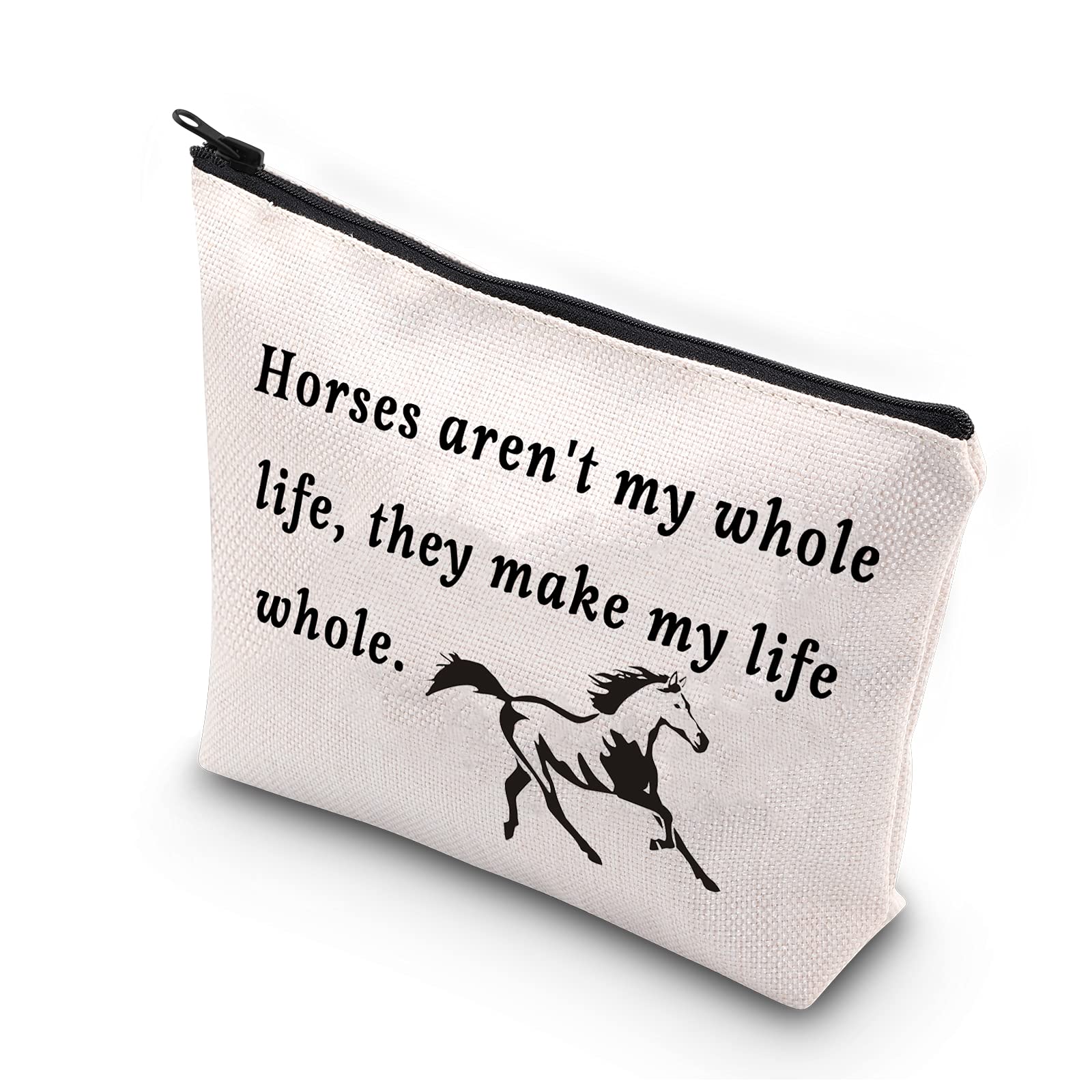PLITI Horse Makeup Bags for Women Teen Girls Equestrian Gift Horse Memorial Gift Horse Lover Gift Horses Barrel Racing Gift(Horses Life Whole U)