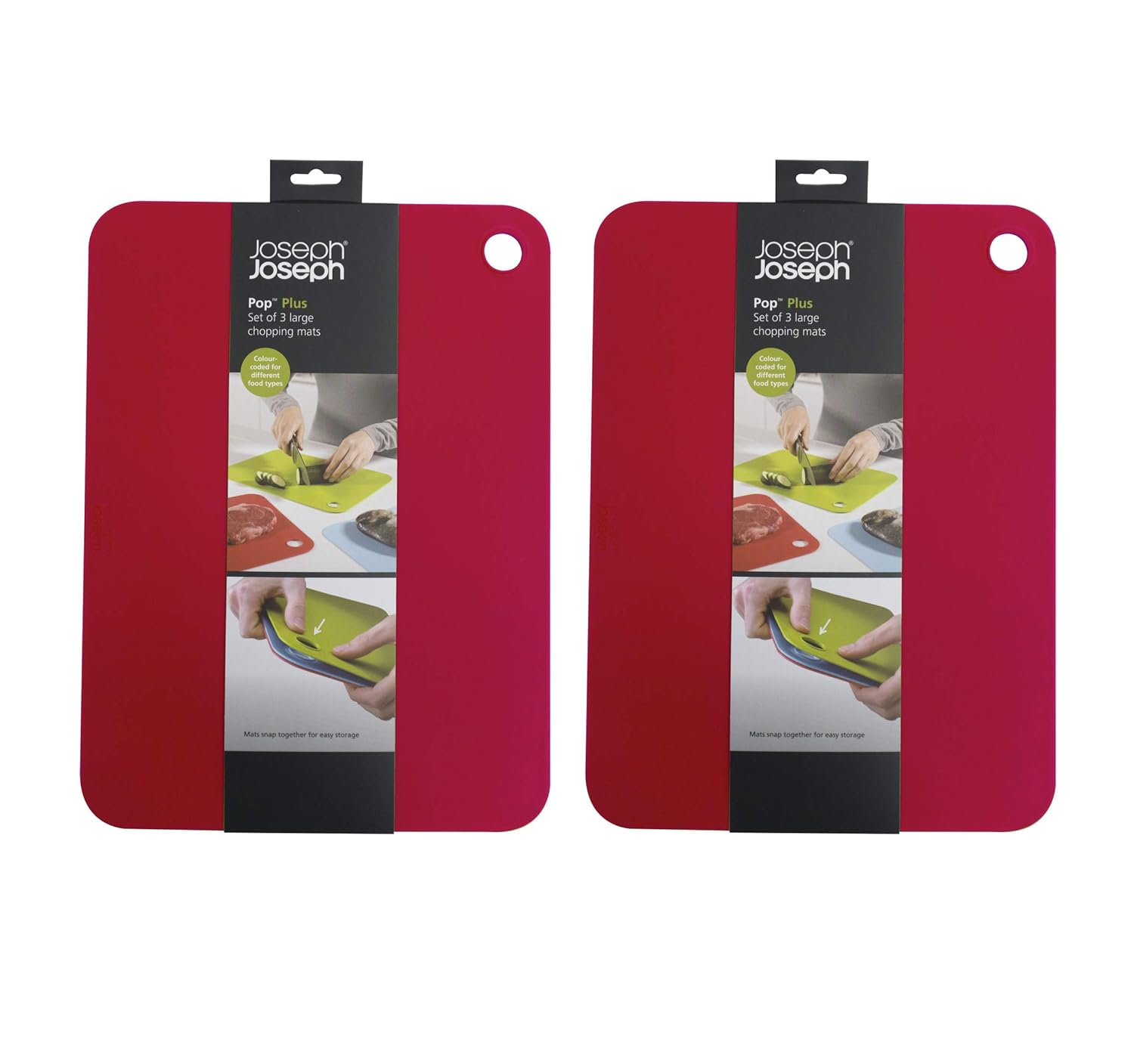 Joseph Joseph 96012 Pop Flexible Chopping Mats Set of 6, Large 15.5 x