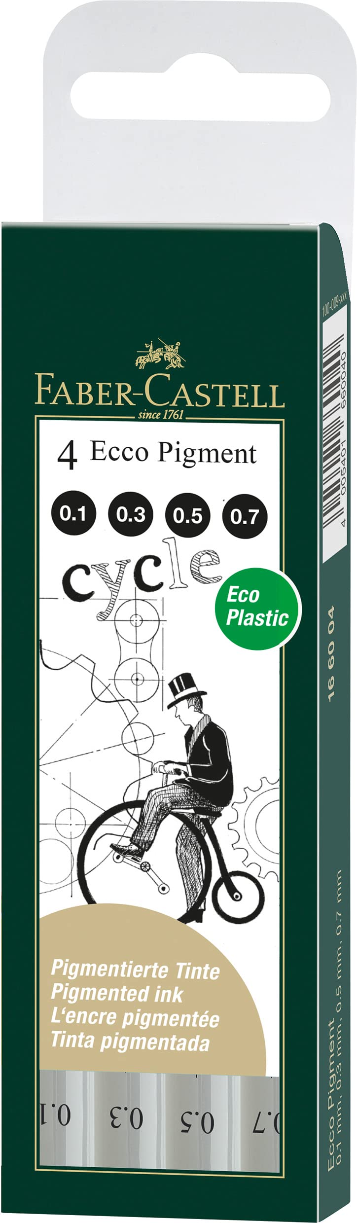 Faber-Castell 0.1mm/ 0.3mm/ 0.5mm/ 0.7mm Artline Drawing System - Black (Wallet of 4)