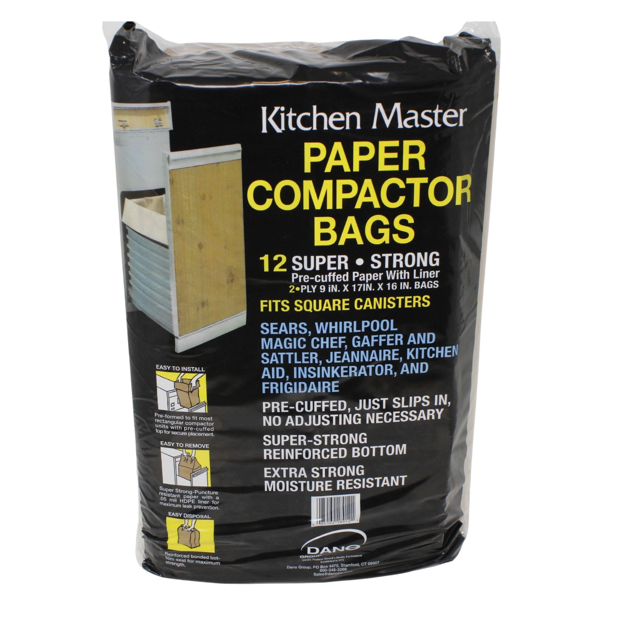 Photo 1 of Kitchen Master Super Strong Compactor Bags (12 Pack) | Precuffed, Garbage Compactor Bags, Kitchen Bags, Hardware for Kitchen, Paper Trash Compactor Bags, Kitchen Essential, Paper & Plastic Lined Bags