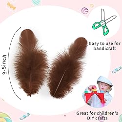 Soarer 300pcs Brown Feathers for Crafts - 3-5inch
