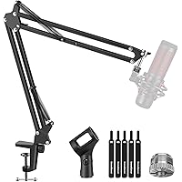 InnoGear Microphone Arm, Upgraded Mic Arm Microphone Stand Boom Suspension Stand with 3/8" to 5/8" Screw Adapter Clip for Blu