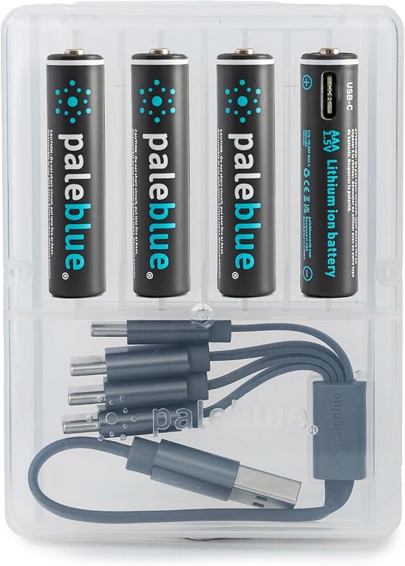 Marca Recarregável PALEBLUE Modelo PALEBLUE USB recarregável AAA 1.5V 750MAH X4 (Cabo INCLUSO) — foto 1 de 5