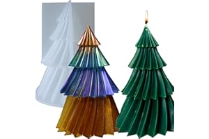ZQYSING Christmas Tree Candle Molds, 4.8 Inch Origami Tree Silicone Molds for Candle Making Aroma Soy Wax Tree Resin Molds Epoxy Casting Gifts Home Decor