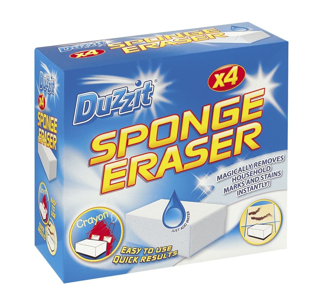 Duzzit Sponge Eraser - Stain and Mark Remover (Pack of 4)