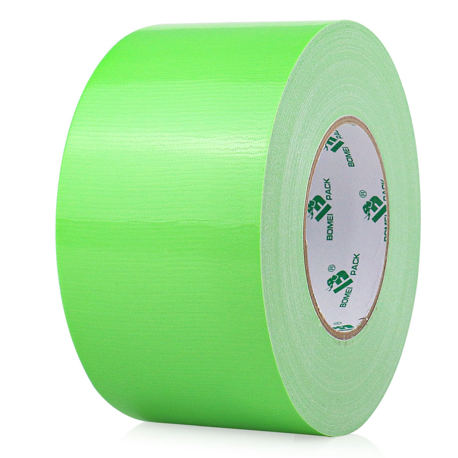 BOMEI PACK 1 Roll Grass Green Duct Tape 3 inch Reinforced Light Green Gaffer Tape 75mm x 50m for Pipeline ducts Fixing Repairing,Heavy duty Sealing,Bundling,Decoration Labeling