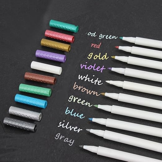 Metallic Calligraphy Marker Pens, Metallic Painting Pen Set
