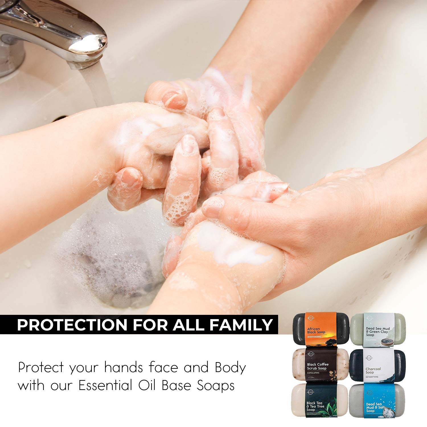 O Naturals 6-Piece Black Bar Soap Collection. 100% Natural. Organic Ingredients. Helps Acne, Repairs Skin Moisturizes, Deep Cleanse, Luxurious Face Hands Body Soap Women & Men. Triple Milled Vegan 4oz : Beauty