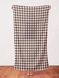 PBS Fabrics Buffalo Check, Brown, Organic Double