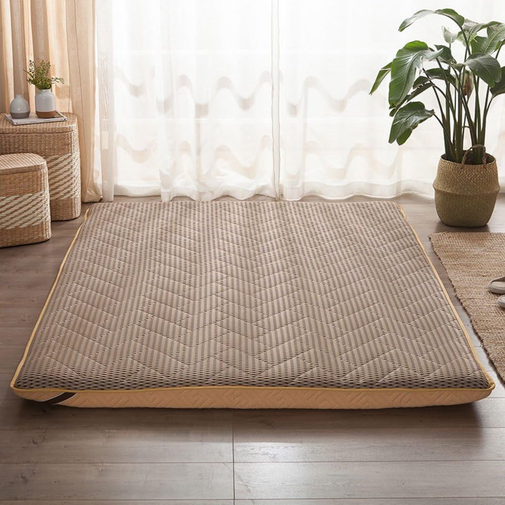 hxxxy Tatami Floor Mat,Futon Mattress topper Floor Sleeping Pad Soft Japanese Foldable Thick Collapsible Super king-B 180x200cm(71x79inch)