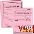 1InTheOffice While You Were Out Message Pad, Message Pads, Pink, 4 1/4 x 5 1/2, 50/Pad, 12 Pack