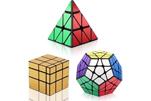 Vdealen Speed Cube Set, Cube Bundle Pyramid Megaminx Mirror Magic Cube, Smooth Puzzle Cube Set Games Toy Gift for Kids Teens 