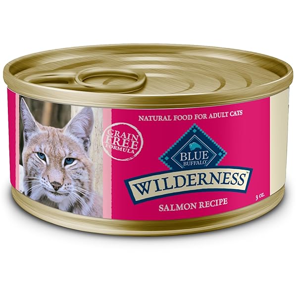 BLUE BUFFALO WILDERNESS NATURAL HIGH-PROTEIN GRAIN-FREE WET FOOD FOR ADULT CATS, SALMON PATÉ, 3-OZ. CANS, 24 COUNT