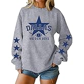 MNLYBABY Football Sweatshirts Women Football Mom Shirt Game Day Sunday Funday Weekend Fans Pullover Tops
