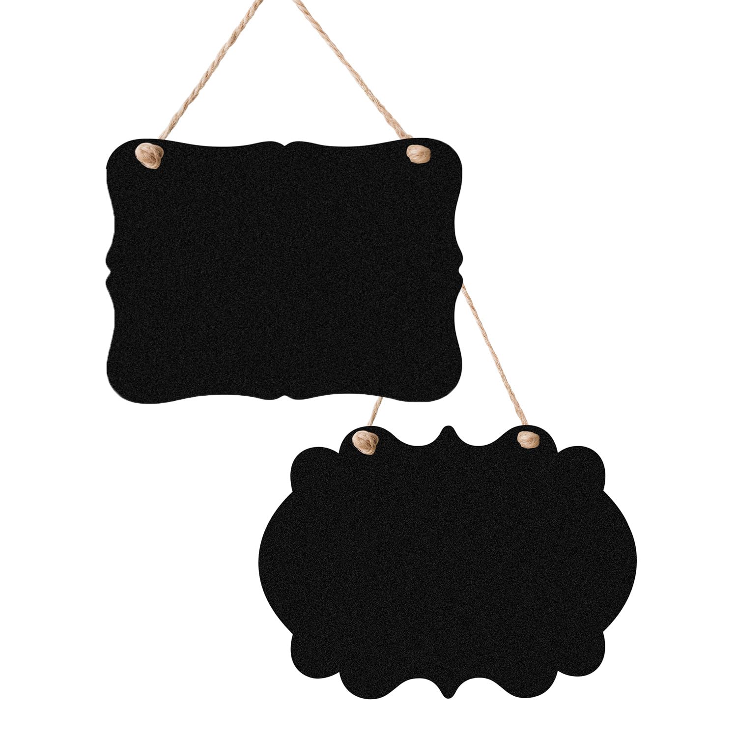 Photo 1 of 2Pcs Wooden Double-Sided Chalkboard Sign, 9x6.7 Inches with Hanging String, Versatile Erasable Message Board for Home, Party, Wedding Decor & More (Wave 1 & Cloud)