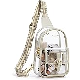 Missnine Clear Bag for Stadium Events Clear Sling Bag Fanny Pack Crossbody Purse for Sport Concert with Side Mesh Pocket
