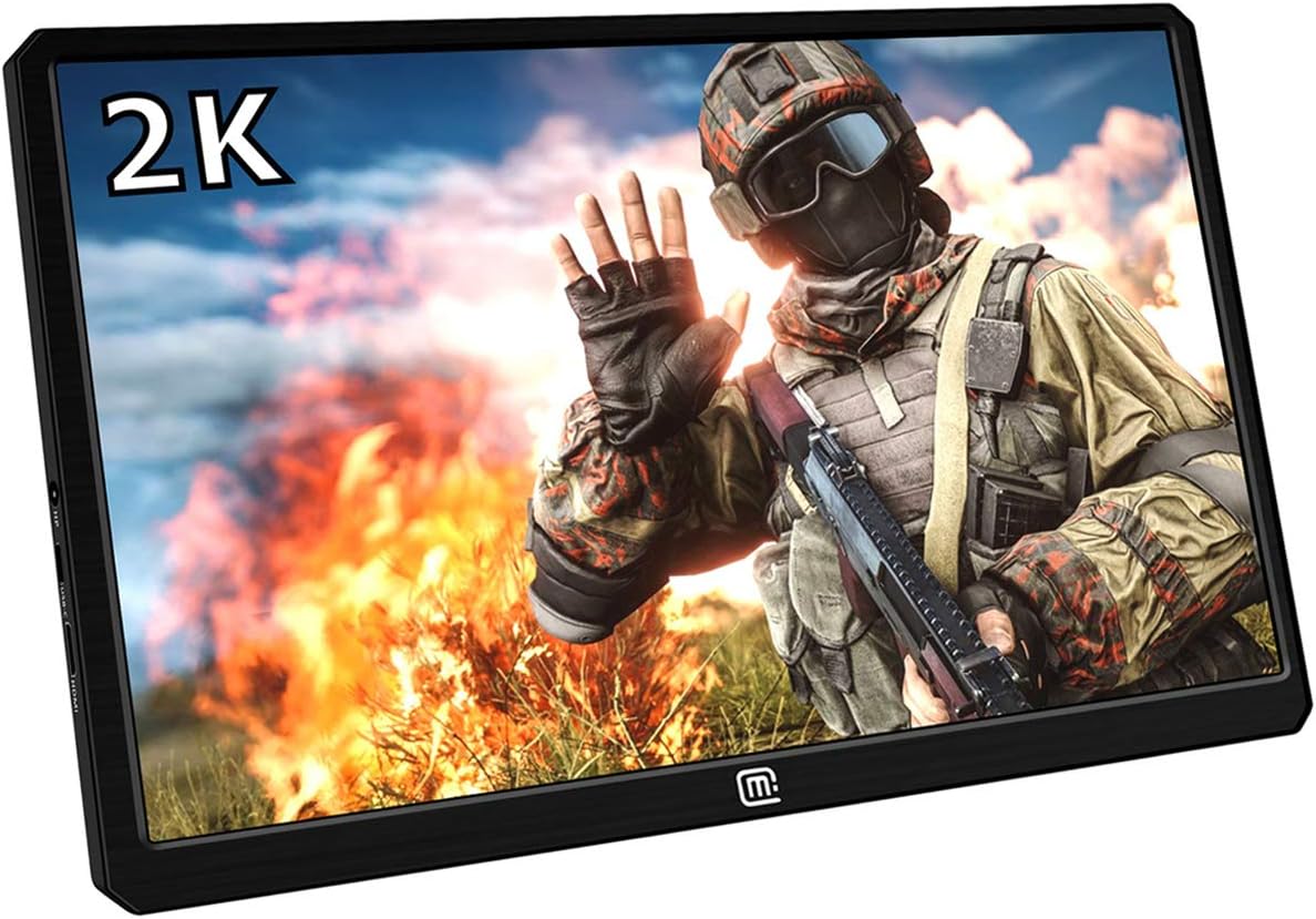13.3 Inch Portable Gaming Monitor, 2K Resolution IPS LCD Display,HDR,USB C and Hdmi Video Input,Ultralight and Slim, Built-in Speakers, Compatible with PS4, PS3, Xbox ONE S,Xbox ONE,Nintend Switch