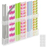 Cabinet Straw Holder,Acrylic Straw Organizer,Straws Dispense for Kitchen Counter and Cabinet Door๏ผTransparent๏ผ