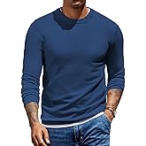 COOFANDY Men's Crew Neck Pullover Sweater Slim Fit Long Sleeve Knit Sweaters Lightweight Dress Casual Crewneck Sweater