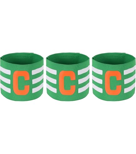 Linsition 6 brassards Capitaine Football, élastiques Multicolores, Bracelet Captain - Standard C - pour Adultes - Plusieurs Sports comme Le Football