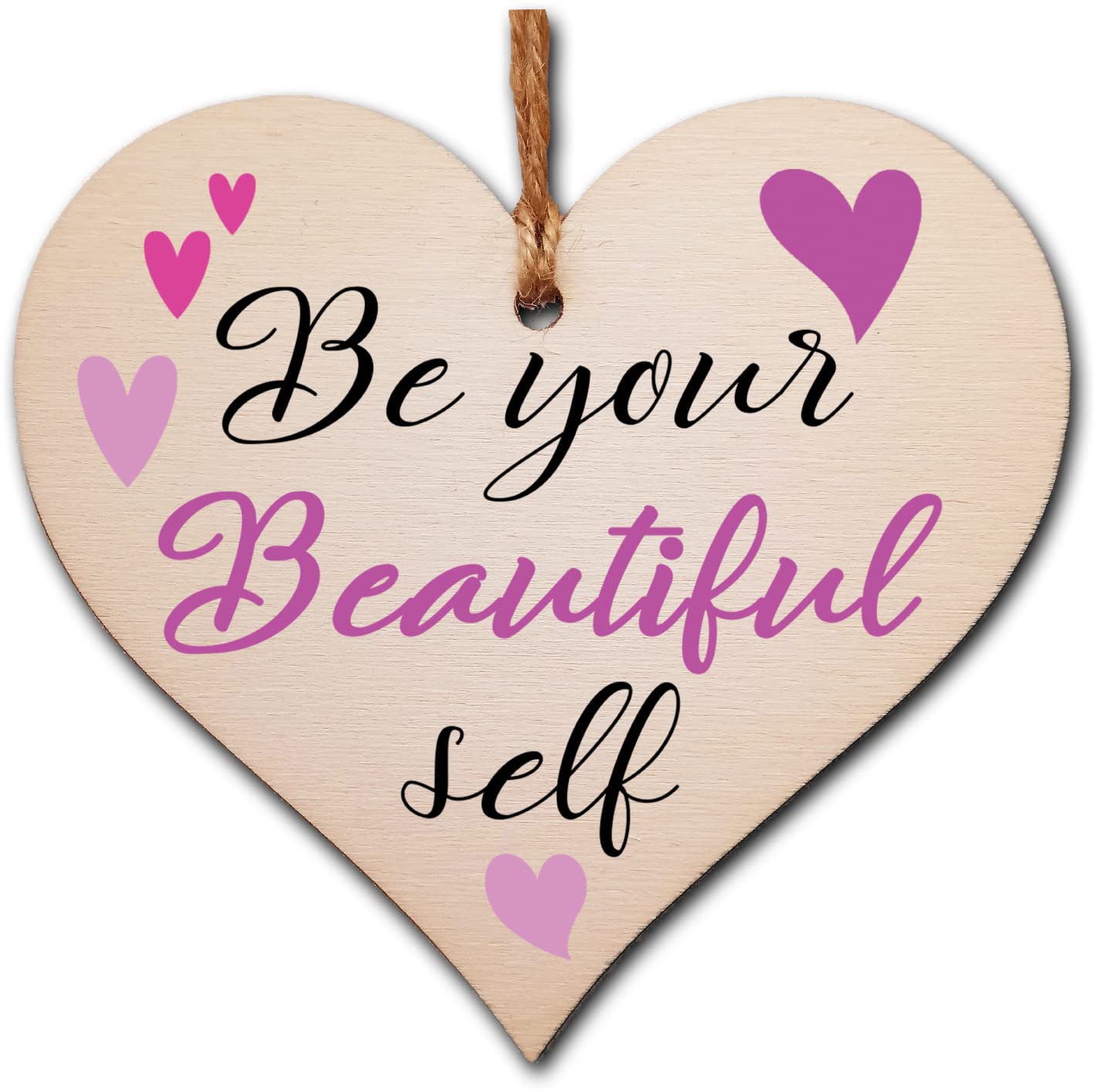 Decorative Wooden Heart Plaque – Inspirational Quote Wall Art – Rustic Hanging Sign for Home, Office, Bedroom, or Gift Giving