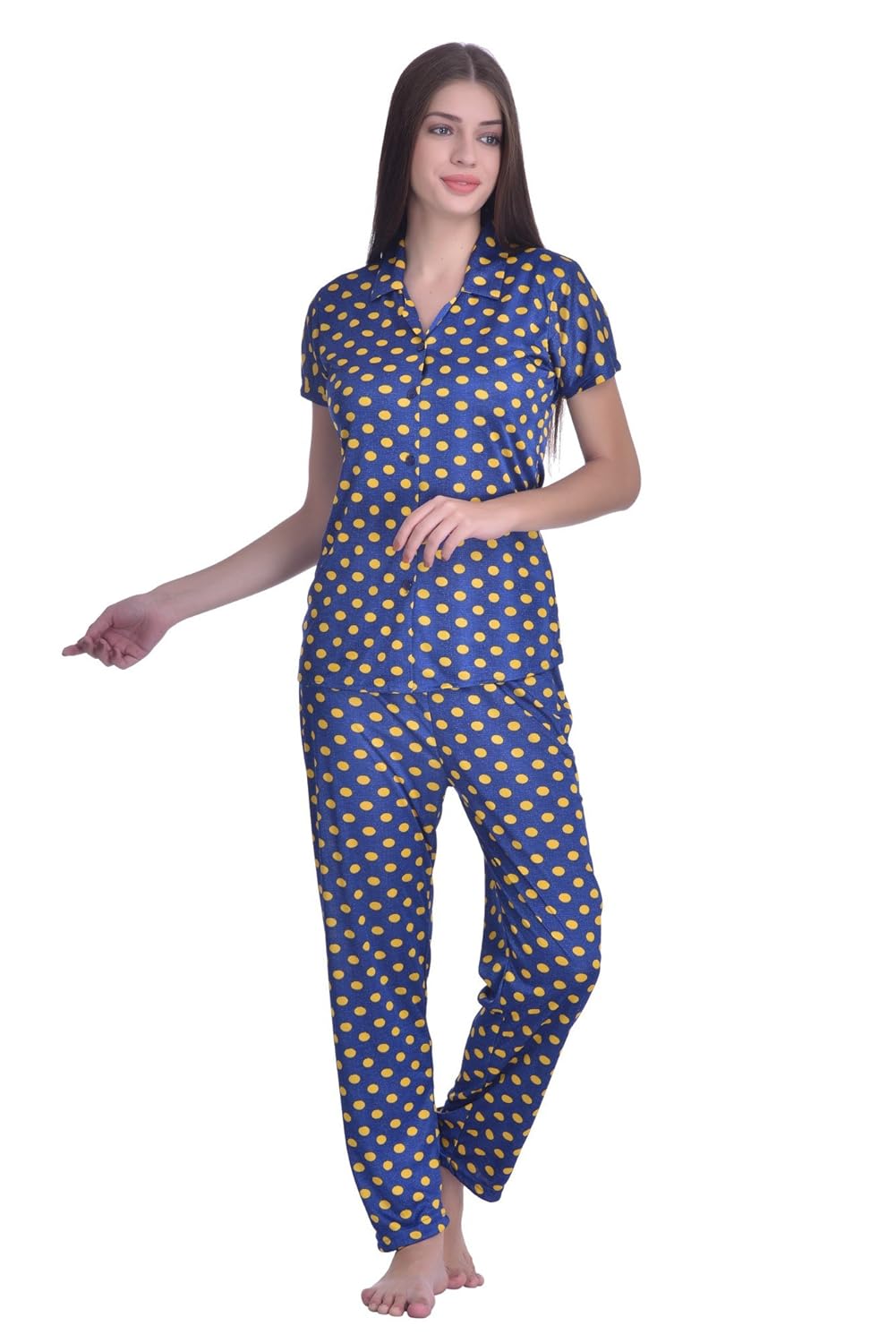 adonia women's poly cotton night suit (blue_free)