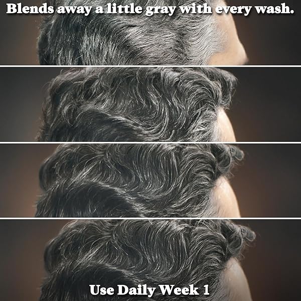 JUST FOR MEN CONTROL GX GREY REDUCING SHAMPOO, GRADUAL HAIR COLOR FOR STRONGER AND HEALTHIER HAIR, 4 FL OZ – PACK OF 1 (PACKAGING MAY VARY)