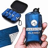 Oceas Outdoor Mylar Emergency Blankets - 4 Pack of Extra Large Thermal Foil Space Blankets - Designed by NASA for Camping, Hi