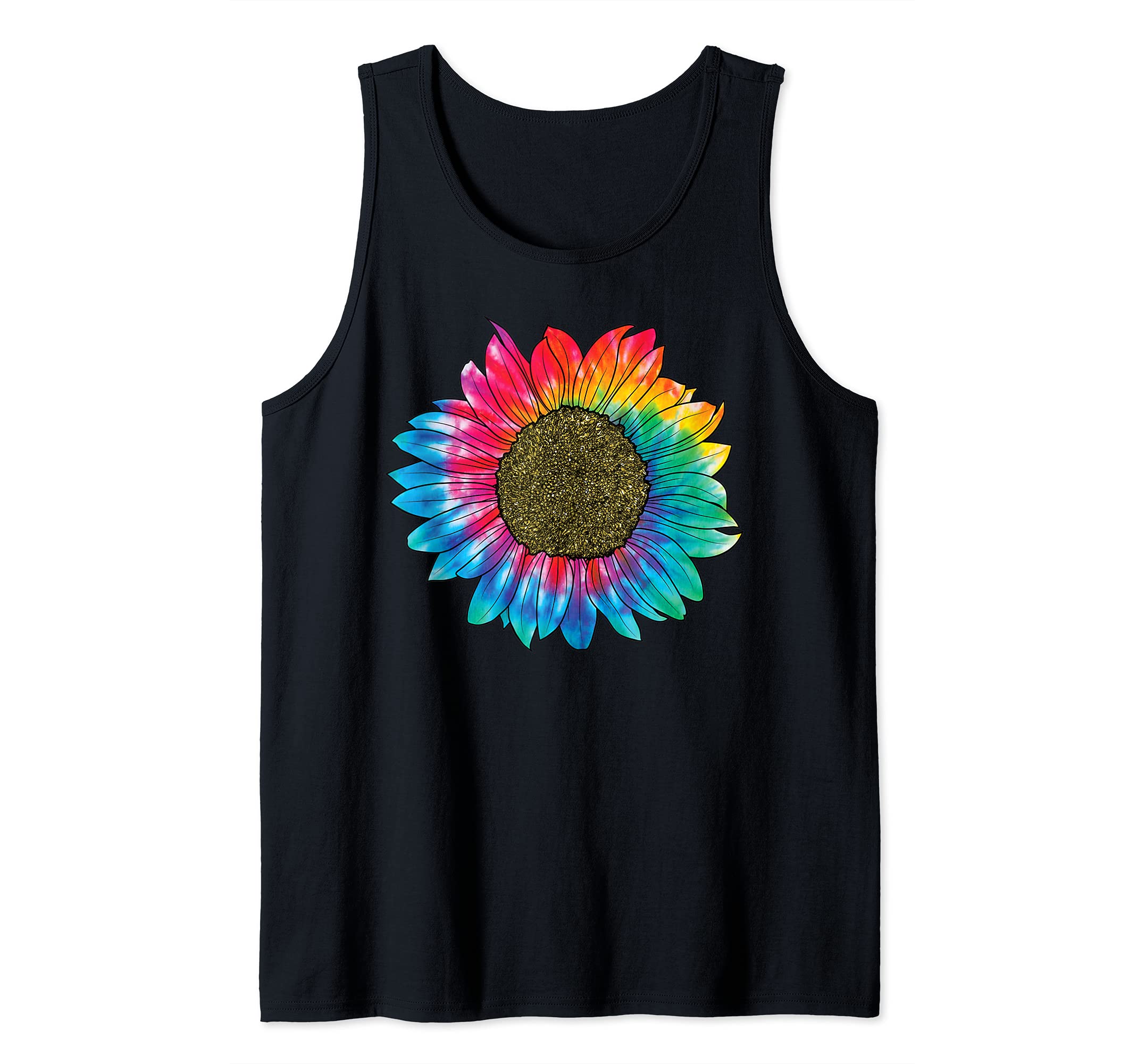 TIE DYE SUNFLOWER Peace Love 60s 70s Hippie Retro Vintage Tank Top