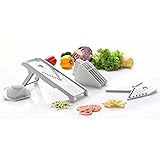 Mandoline Slicer - Vegetable Slicer - Food Slicer - Vegetable Cutter - Cheese Slicer - Vegetable Julienne Slicer with Surgical Grade Stainless Steel Blades (White)