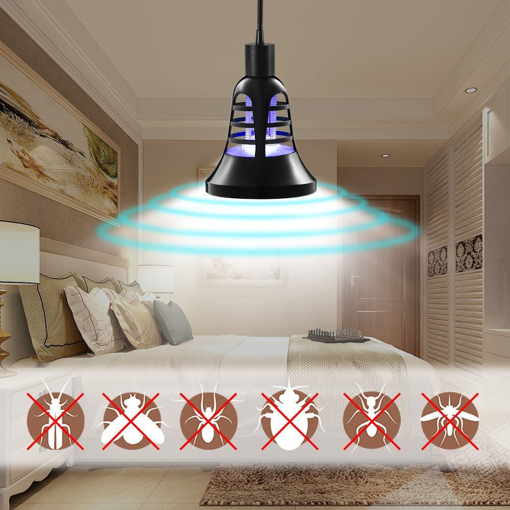 [Siuyiu] LED Mosquito Killer Lamp (Bulb) Indoor UV and LED Lighting | 2-in-1 Night Light and Bug Trap | Screw-In Design | 200 Sq. Ft. Protection | Patio, Porch, Deck Use
