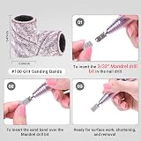 MelodySusie Sanding Bands 100Pcs 180 Grit Nail Drill Bits Zebra view 3