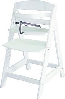 roba Treppenhochstuhl Sit Up III, mitwachsender Hochstuhl vom Babyhochstuhl bis zum Jugendstuhl, Holz, weiß