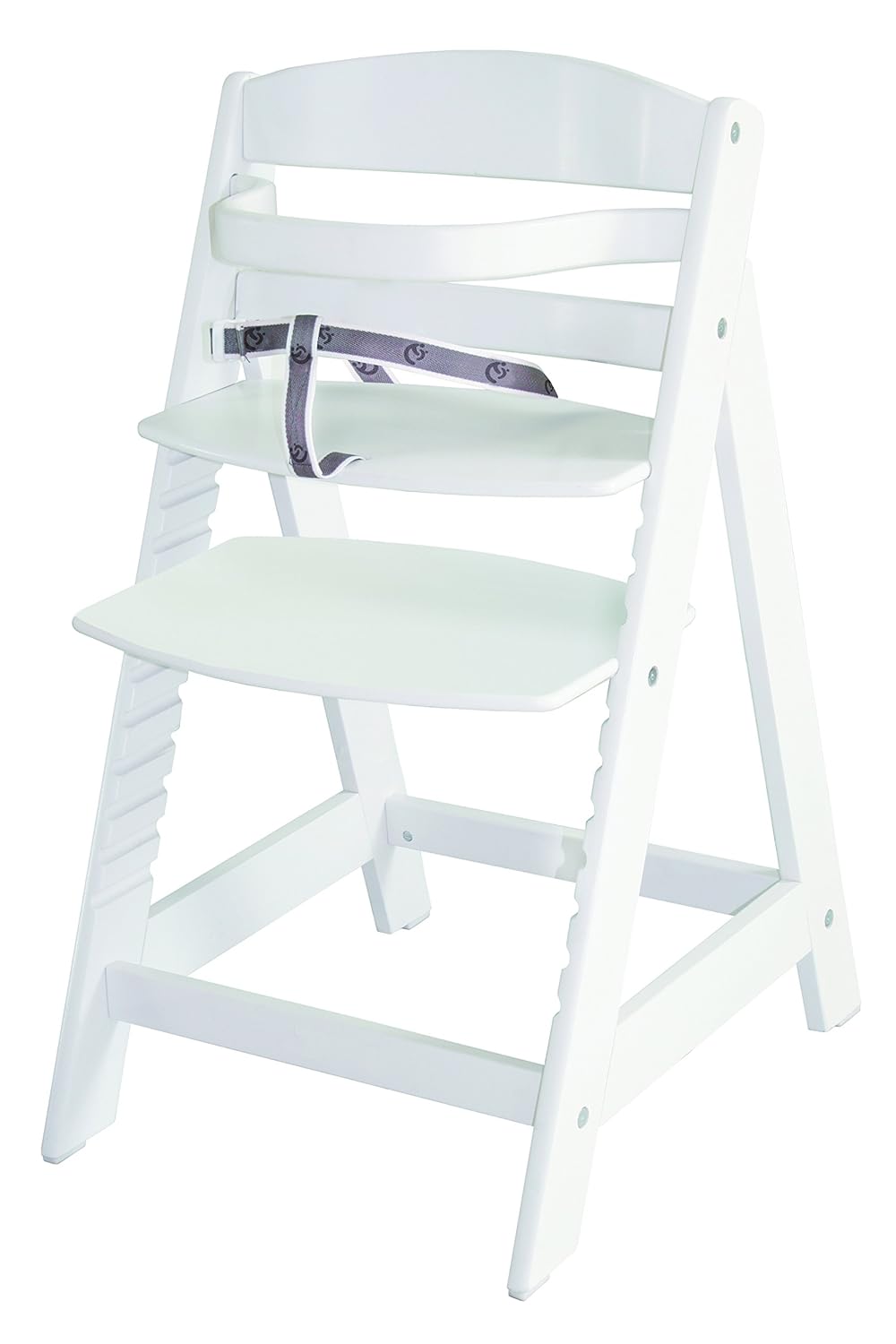 roba Treppenhochstuhl Sit Up III, mitwachsender Hochstuhl vom Babyhochstuhl bis zum Jugendstuhl, Holz, weiß