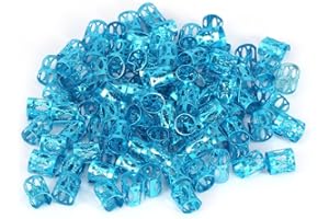 100PCS Braiding Beads Metal Cuffs,New Colorful Dreadlocks Beads Hair Braid Rings Clips Dread Locks, Rings Cuff Hair Decoratio
