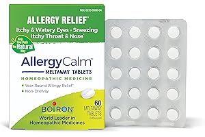 Boiron AllergyCalm Tablets for Relief from Allergy and Hay Fever Symptoms of Sneezing, Runny Nose, and Itchy Eyes or Throat - 60 Count