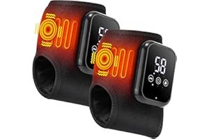 Heated Ankle Brace, Cordless Ankle Massager with 3 Heat Settings, 3 Vibration Modes, Rechargeable Ankle Heating Pad with LCD 