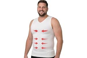Mens Compression Shirt Slimming Shapewear | V Neck Gynecomastia Compression Shirts for Men | Body Shaper Undershirt Tank Top