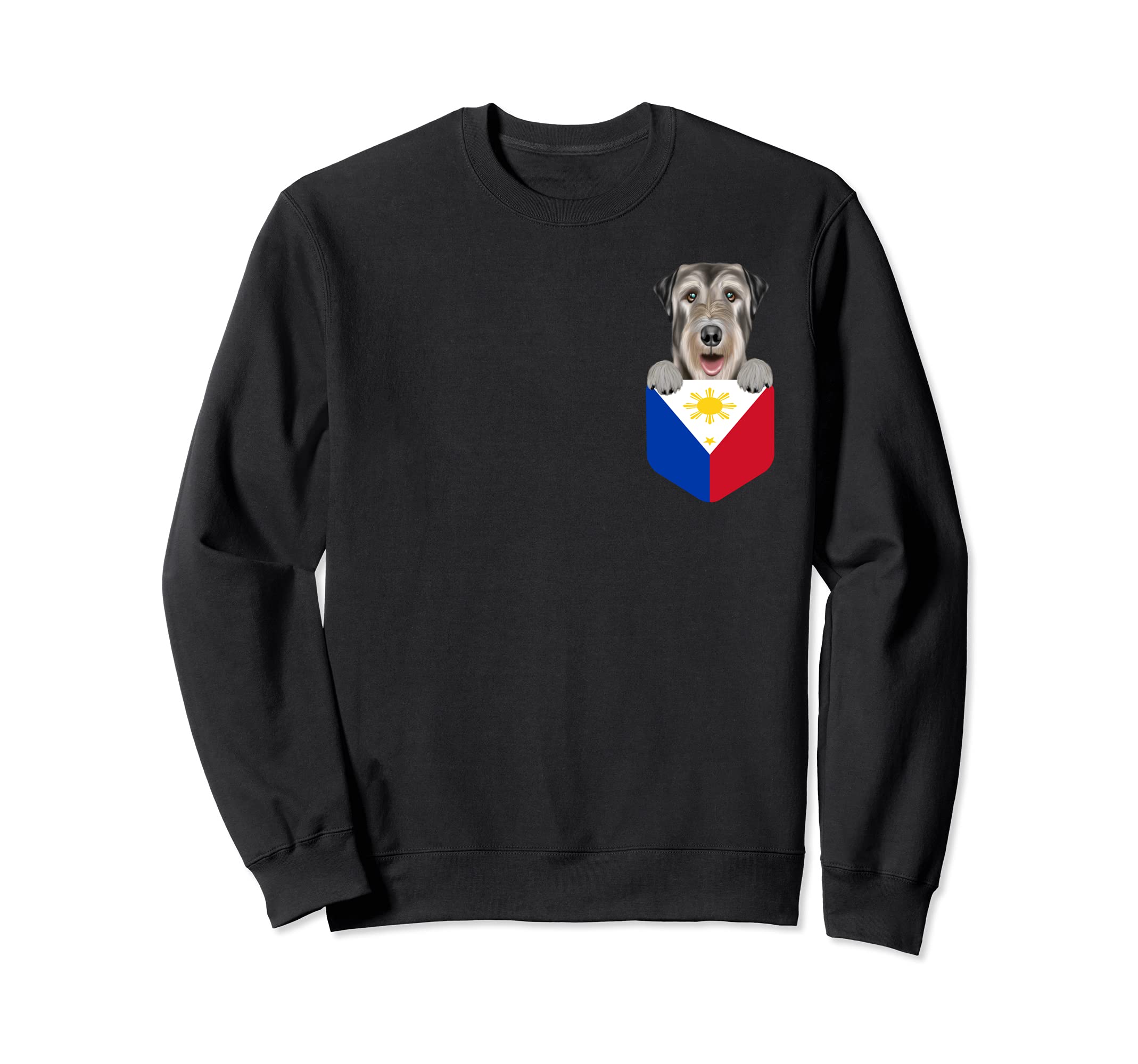 Philippines Flag Irish Wolfhound Dog In Pocket Sweatshirt