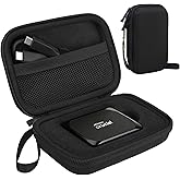 Lacdo Hard Drive Carrying Case for Crucial X9 / X10 / X10 Pro / X9 Pro SSD 1TB 2TB 4TB 6TB 8TB Portable External Solid State Drive Shockproof Water Repellent Crucial SSD Case Storage Travel Bag, Black