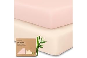 KeaBabies 2-Pack Baby Crib Sheets for Boys, Girls - 52x28 Viscose Derived from Bamboo Toddler Bed Sheets Neutral, Fitted Crib