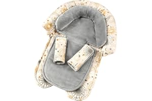 WINGHENLEE Infant Car Seat Insert for Newborn Girls Boys, Upgraded 2-in-1 Baby Carseat Head Support, Soft Reversible Baby Car Seat Insert Cushion Pad for Car Seat, Stroller, Bouncer, Swing, Sun