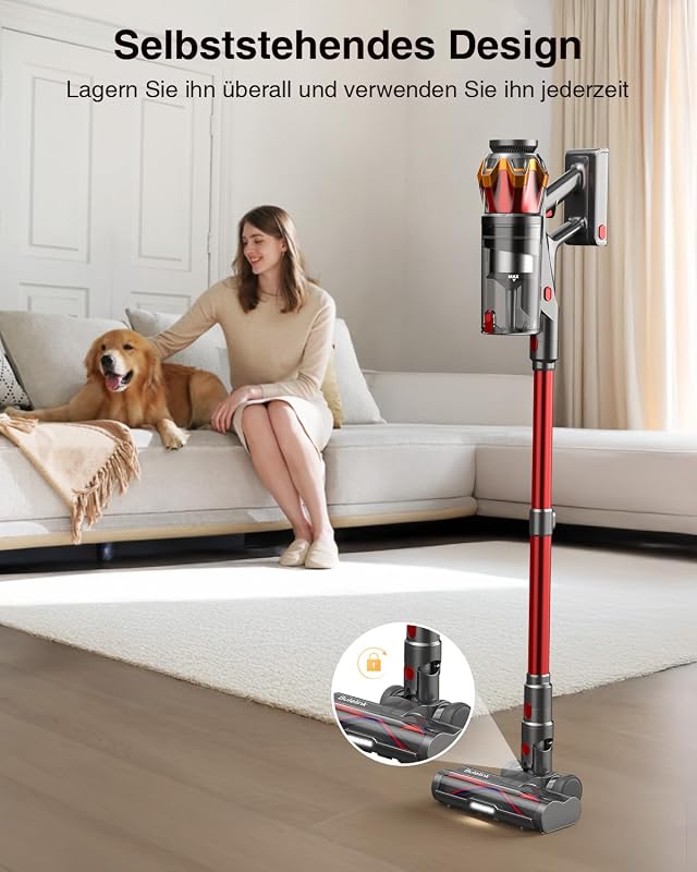 Akku Staubsauger Kabellos 45KPa/550W/65Min für Tierhaare/Teppiche/Hartböden — Foto 8 von 8