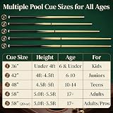 Genubi Industry Pool Cue Sticks 58 Inch Set of 2 Hardwood 2-Piece Billiards Cue view 8