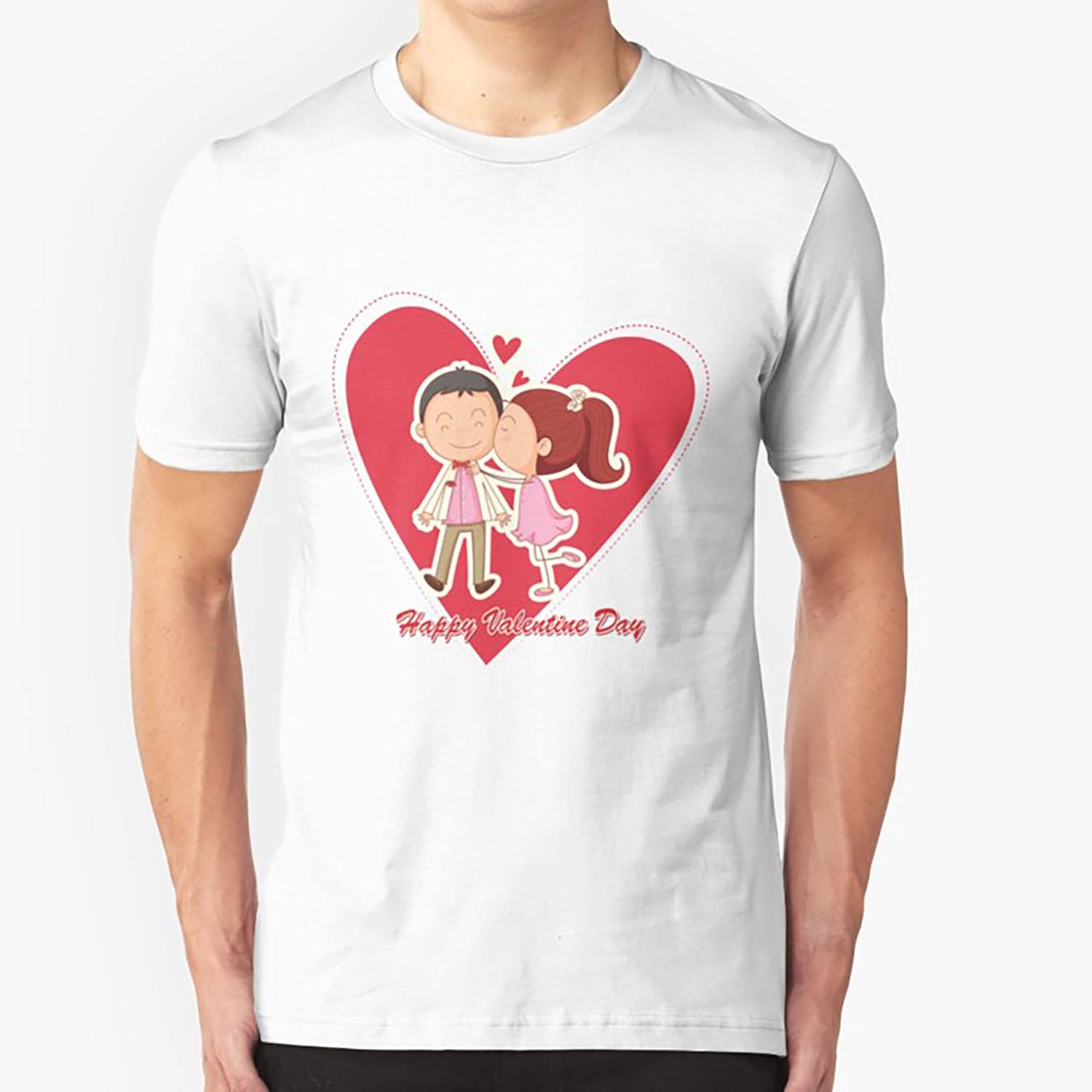 Amazon.com: Tee Shirt Hommehappy Saint Valentin Tshirt Ajusté T shirt