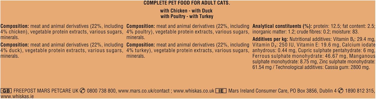 Whiskas 1+ Cat Pouches Casserole Mixed Selection in Jelly, Suitable for Adult Cats Aged 1+, MegaPack, 120 x 85 g - Image 3
