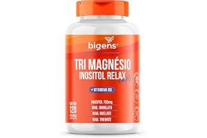 Tri Magnésio (dimalato, quelato e taurato) Inositol Relax CAPS, Vitamina B6, 120 Cápsulas, Bigens